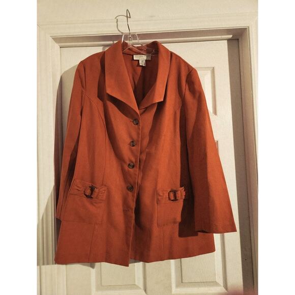 Allison Woods Women's Jacket 22W Burnt Orange - Picture 1 of 4